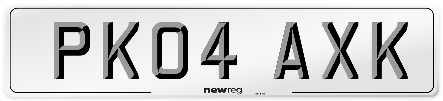PK04 AXK Number Plate from New Reg